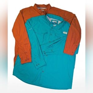 Lot of 2 Magellan Outdoors Fishing Shirts 2XL Tall Laguna Madre PFG Vented Lot